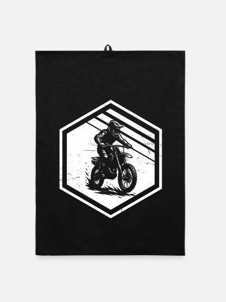 Cleanes Motocross Artwork für Motocross - Organic Geschirrtuch - Schwarz - Vorne