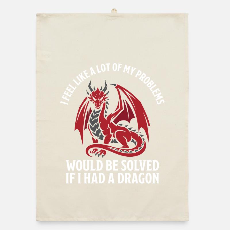 Problems Solved Dragon Lovers Fantasy Organic dish towel