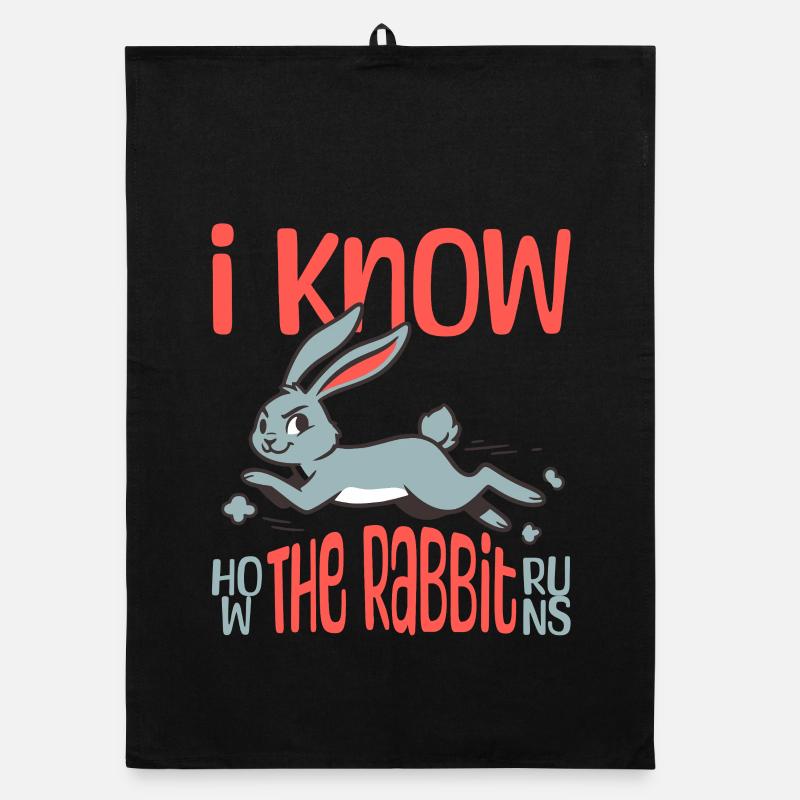I Know How The Rabbit Runs Denglish Organic dish towel
