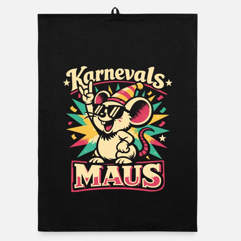 Karnevalsmaus Rock Musik Lustig Geschenk Organic Geschirrtuch