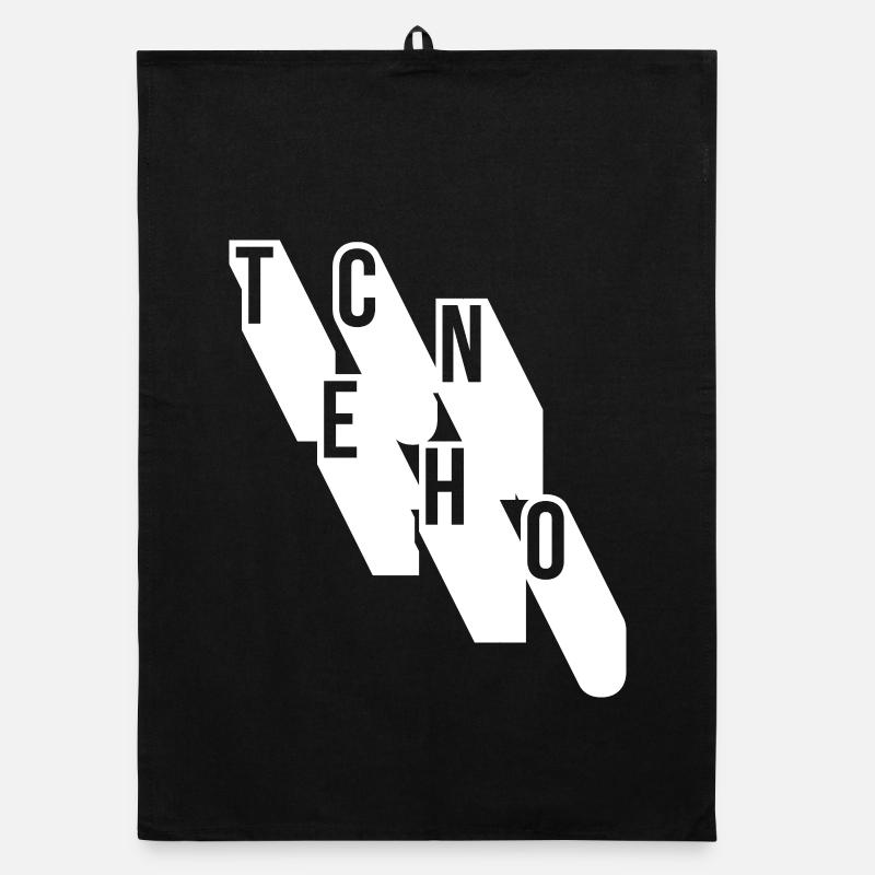 techno music geometric logo design Organic dish towel