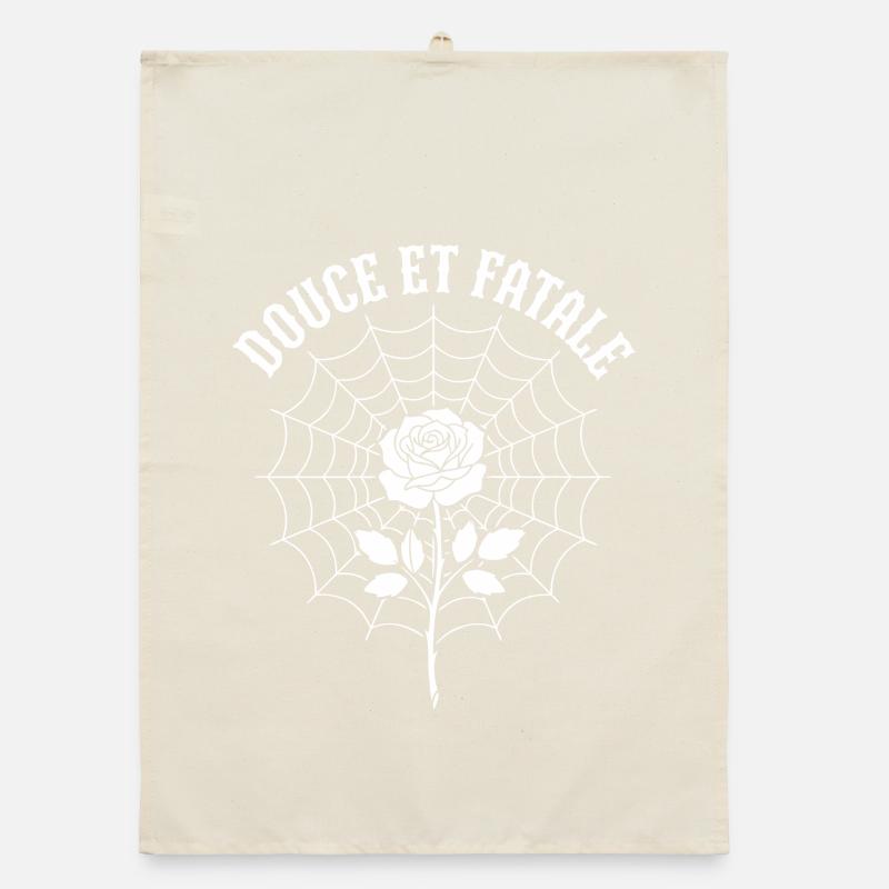 Rose au centre du Web araignée Torchon bio