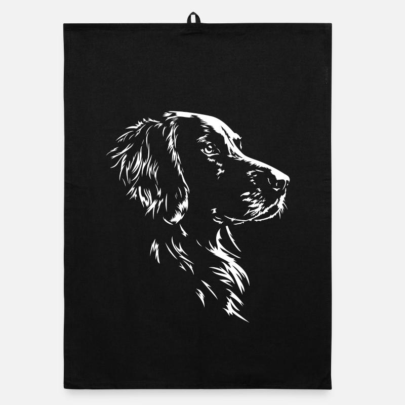 Deutsch Langhaar Silhouette Jagdhunde Wilsigns Organic Geschirrtuch