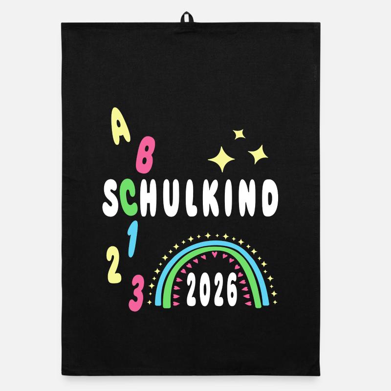 Schoolchild 2026 - neon 123 ABC Organic dish towel