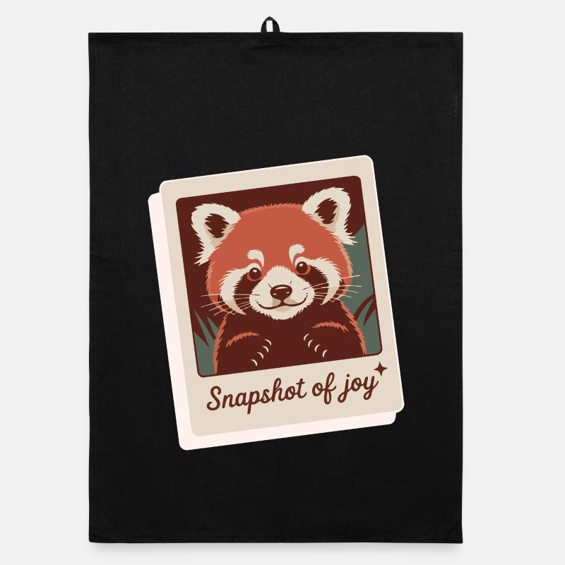 Red Panda Snapshot Joy Organic dish towel