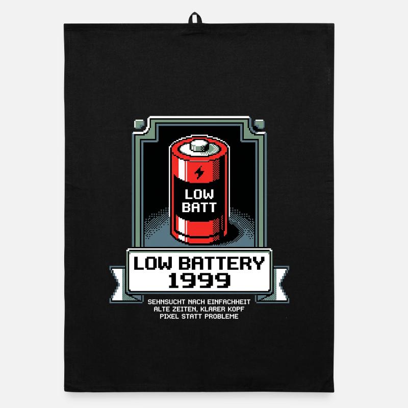 Low Battery Alte Zeiten Organic Geschirrtuch