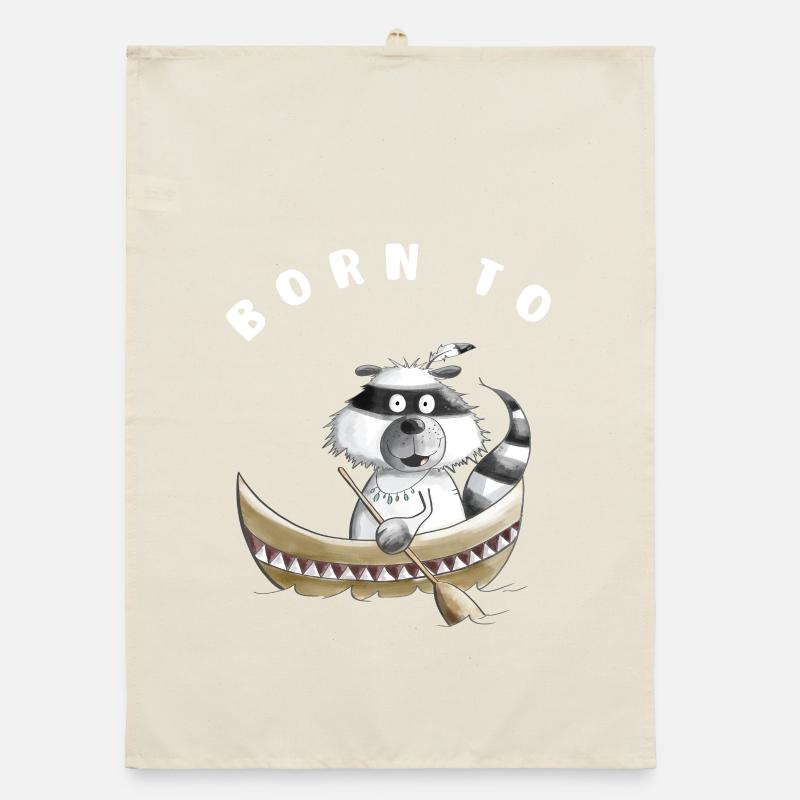 Zum Paddeln oder Rudern Geboren Waschbär Geschenk Organic Geschirrtuch