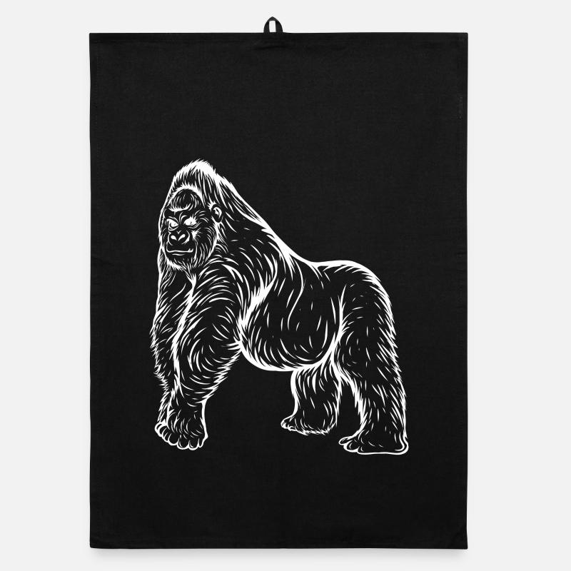 Gorilla - Organic Geschirrtuch - Schwarz