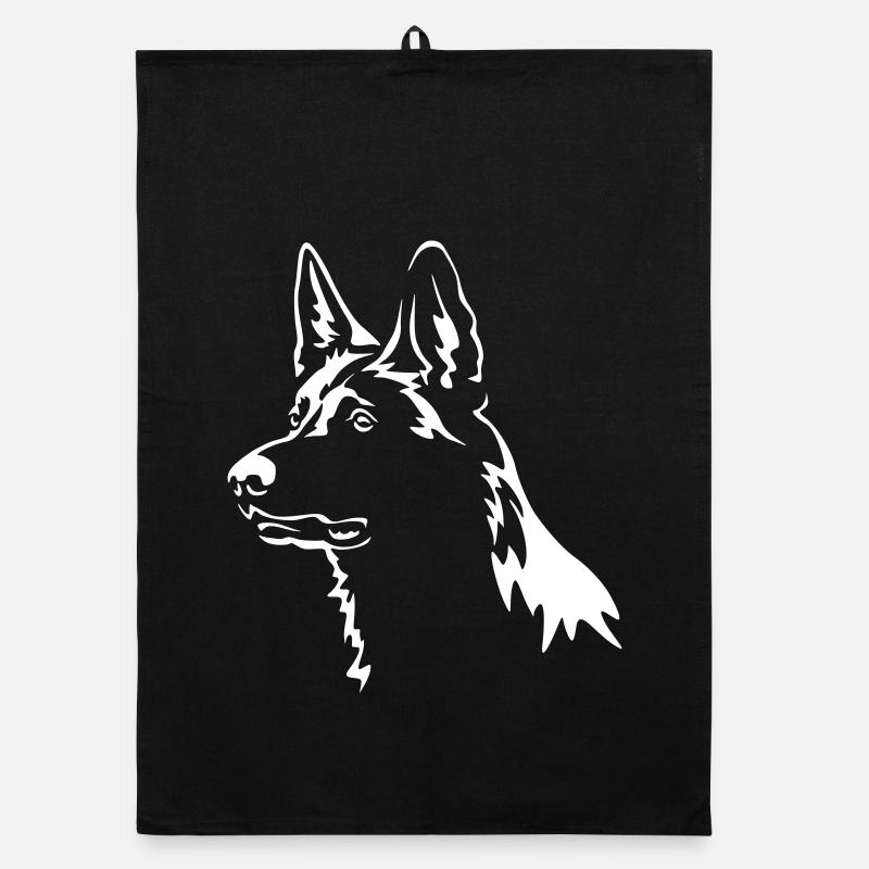 German Shepherd Head "Black Edition" Organic dish towel