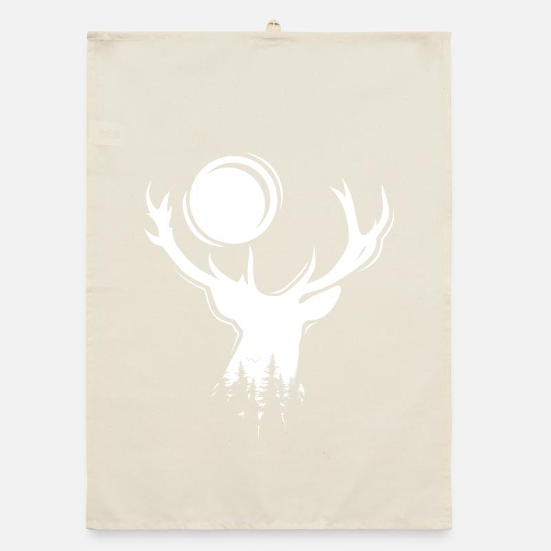 Symbole de l’orignal Moon Deer Evening Forest Icon Graphic Torchon bio