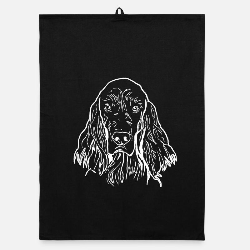 Irish Setter - Organic dish towel - black