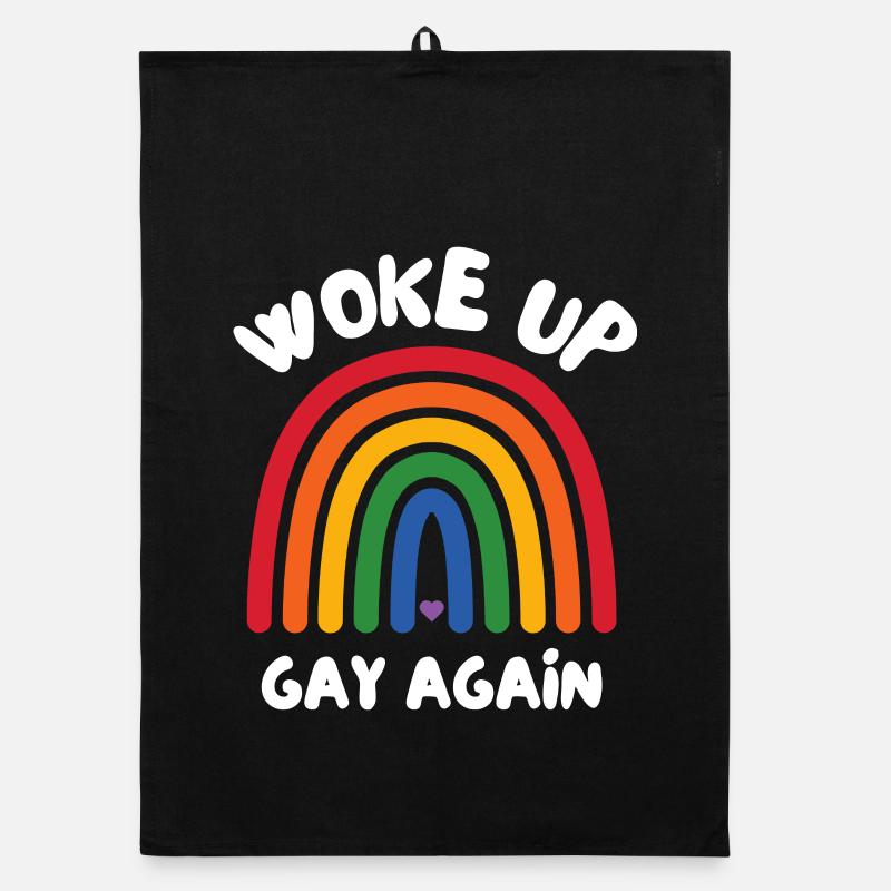 Woke Up Gay Again Rainbow Pride Torchon bio