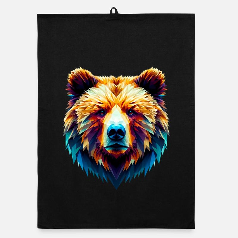 Polygonal Bear Organic dish towel