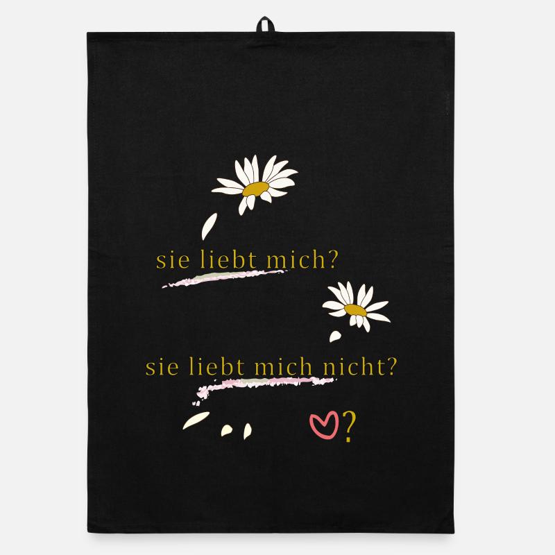 She loves me, she doesn't love me? Organic dish towel