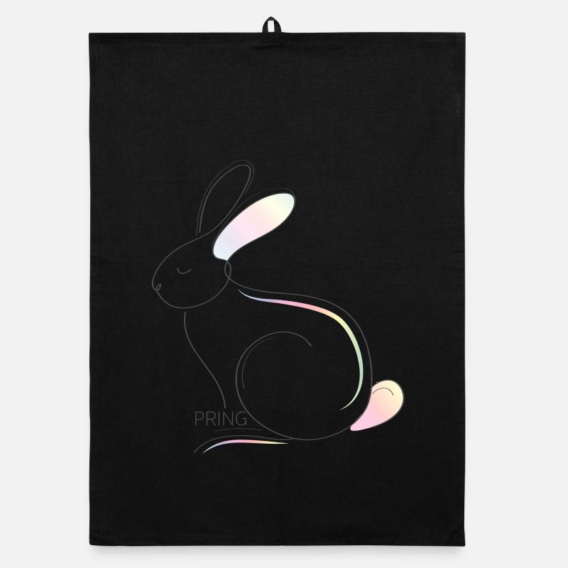 Minimalist bunny illustration for spring Organic dish towel