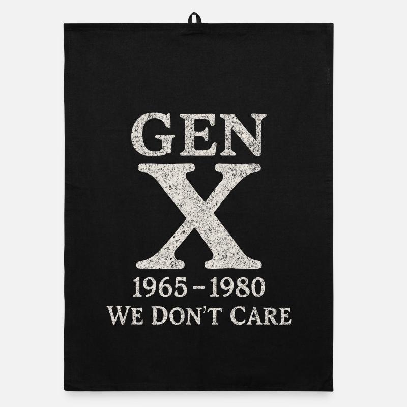 Génération X - On s’en fiche - Torchon bio - noir