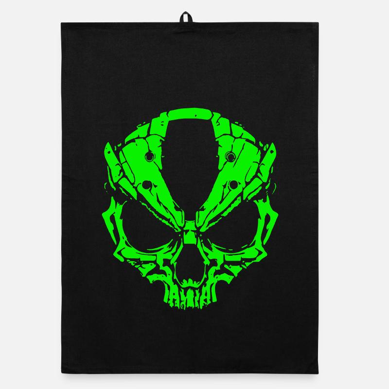 Alien Schädel Organic Geschirrtuch