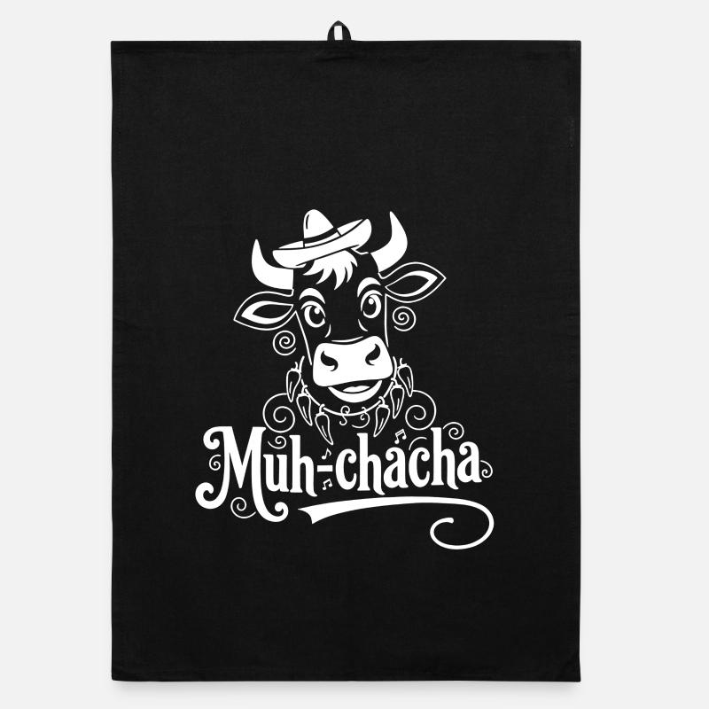 Moo-ChaCha Cow with Flourishes Organic dish towel
