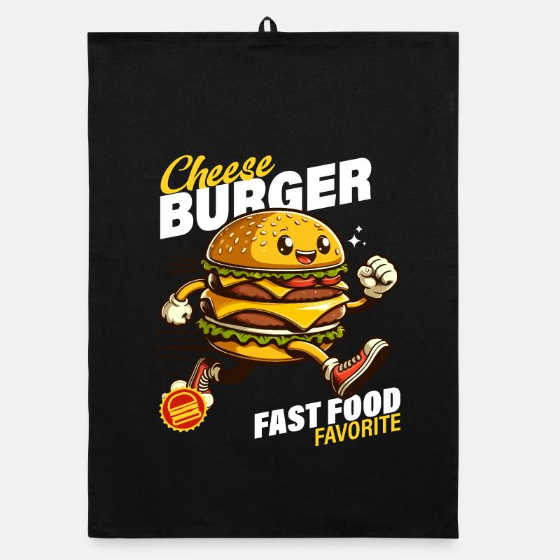 Animierter Sprint Cheeseburger Organic Geschirrtuch