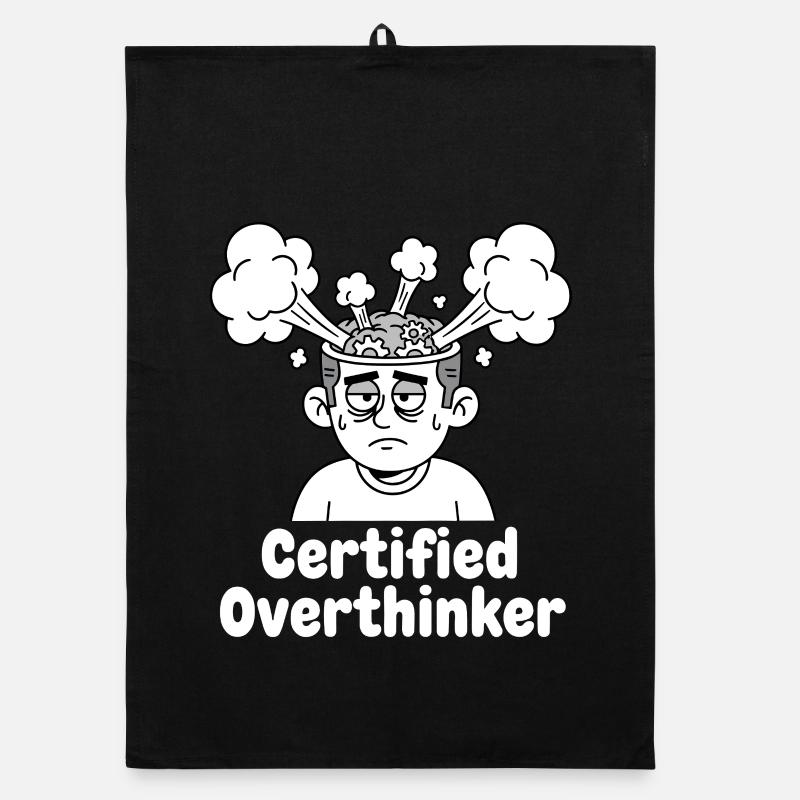 Zertifizierter Überdenker - Organic Geschirrtuch - Schwarz