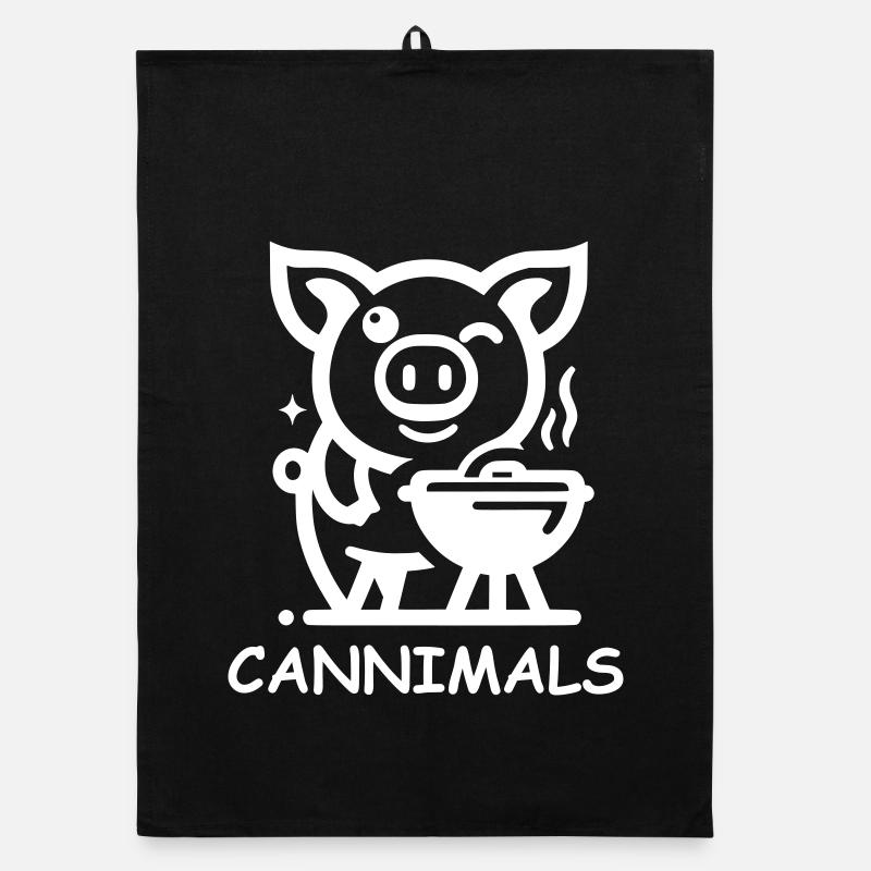 Cannimals – Édition Blanche Logo Torchon bio