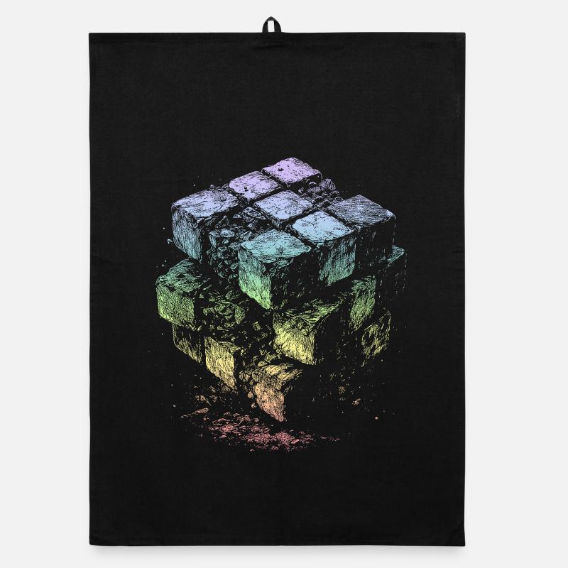 Cube Rainbow Colors Organic dish towel