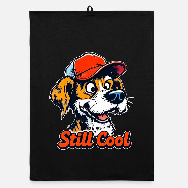 Chien de dessin animé toujours cool Torchon bio