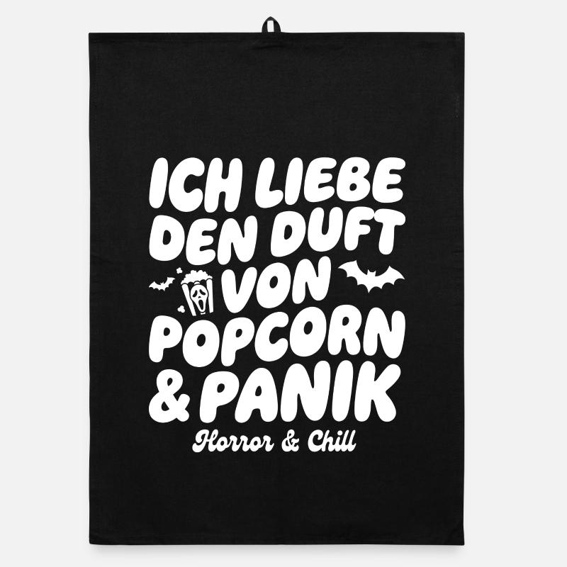 Popcorn und Panik: Horror Chill Organic Geschirrtuch