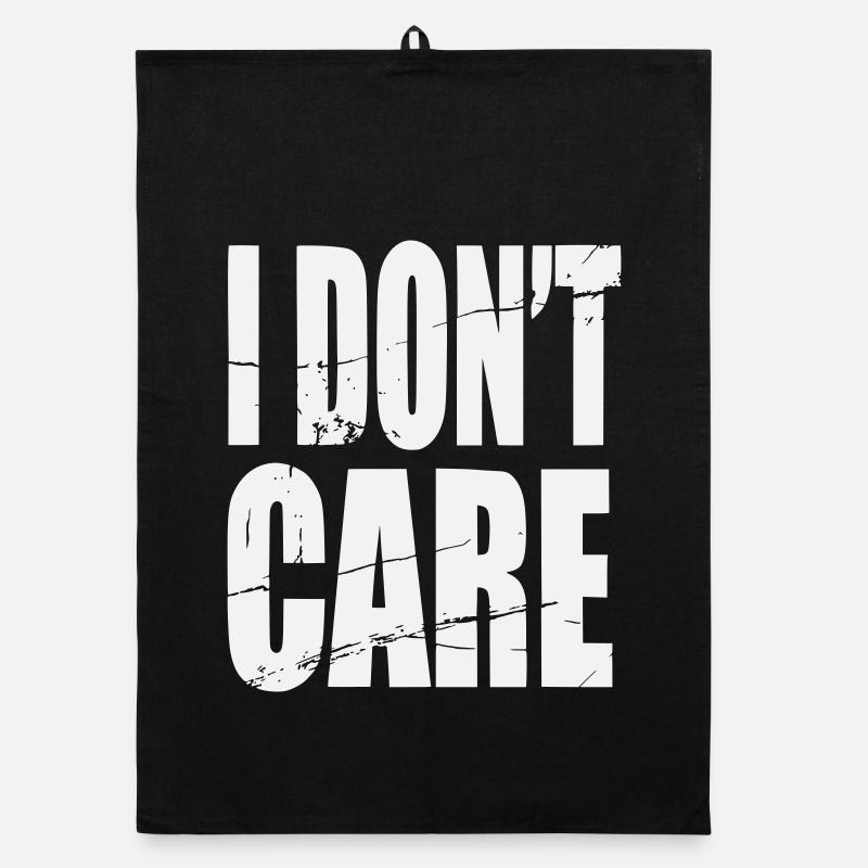 Don't Care Grunge Lettering Organic dish towel