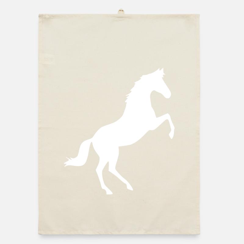 weißes Pferd Pferde Silhouetten Schattenfigur Organic Geschirrtuch