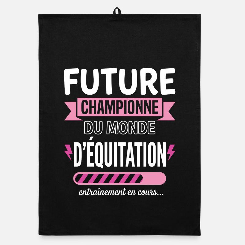 Future Champion Equestrian Rider Organic dish towel
