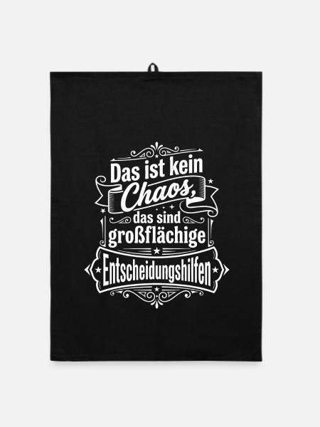Chaos ist großflächige Entscheidungshilfe - Organic Geschirrtuch - Schwarz - Vorne