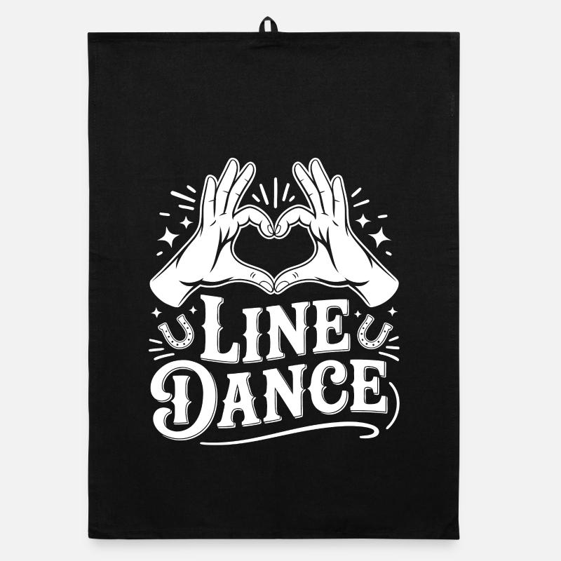 Line Dance Herzzeichen Organic Geschirrtuch