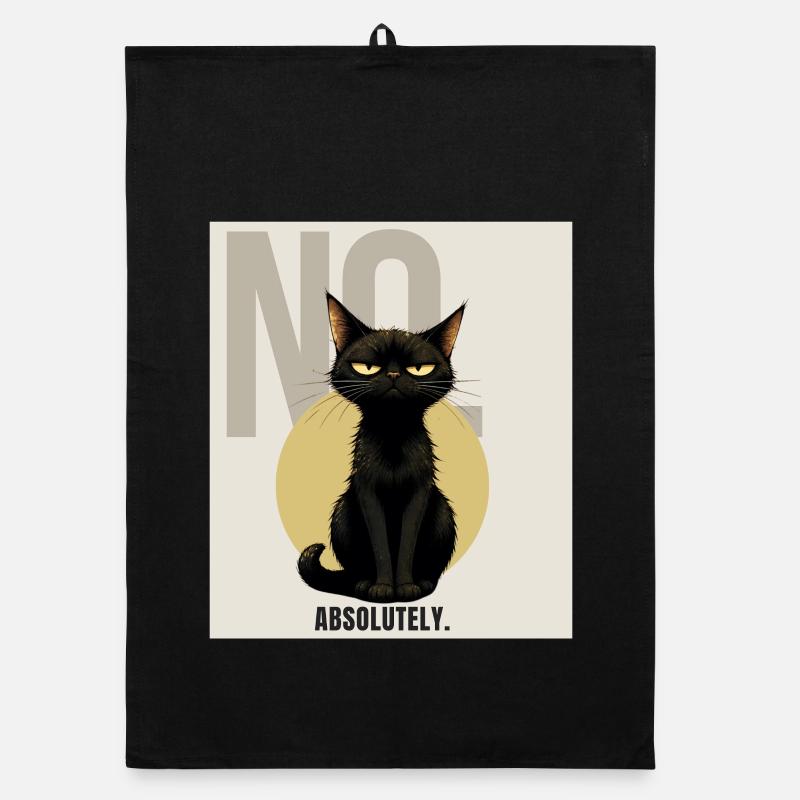 NON. – Sarcastique Chat Noir Design Torchon bio
