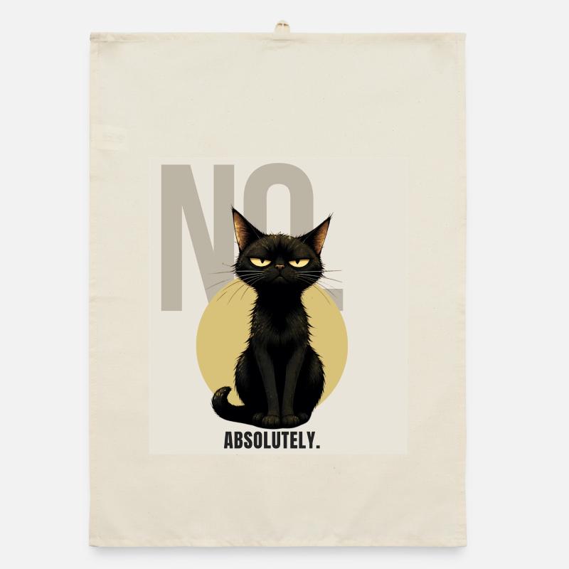 NON. – Sarcastique Chat Noir Design Torchon bio