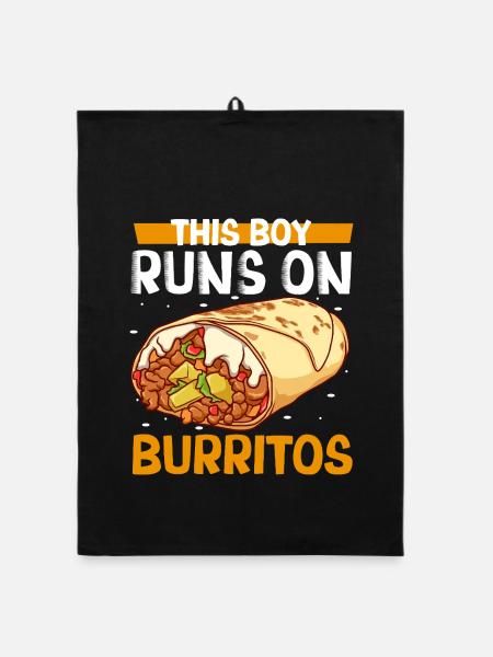 Männer lieben Burritos - Organic Geschirrtuch - Schwarz - Vorne
