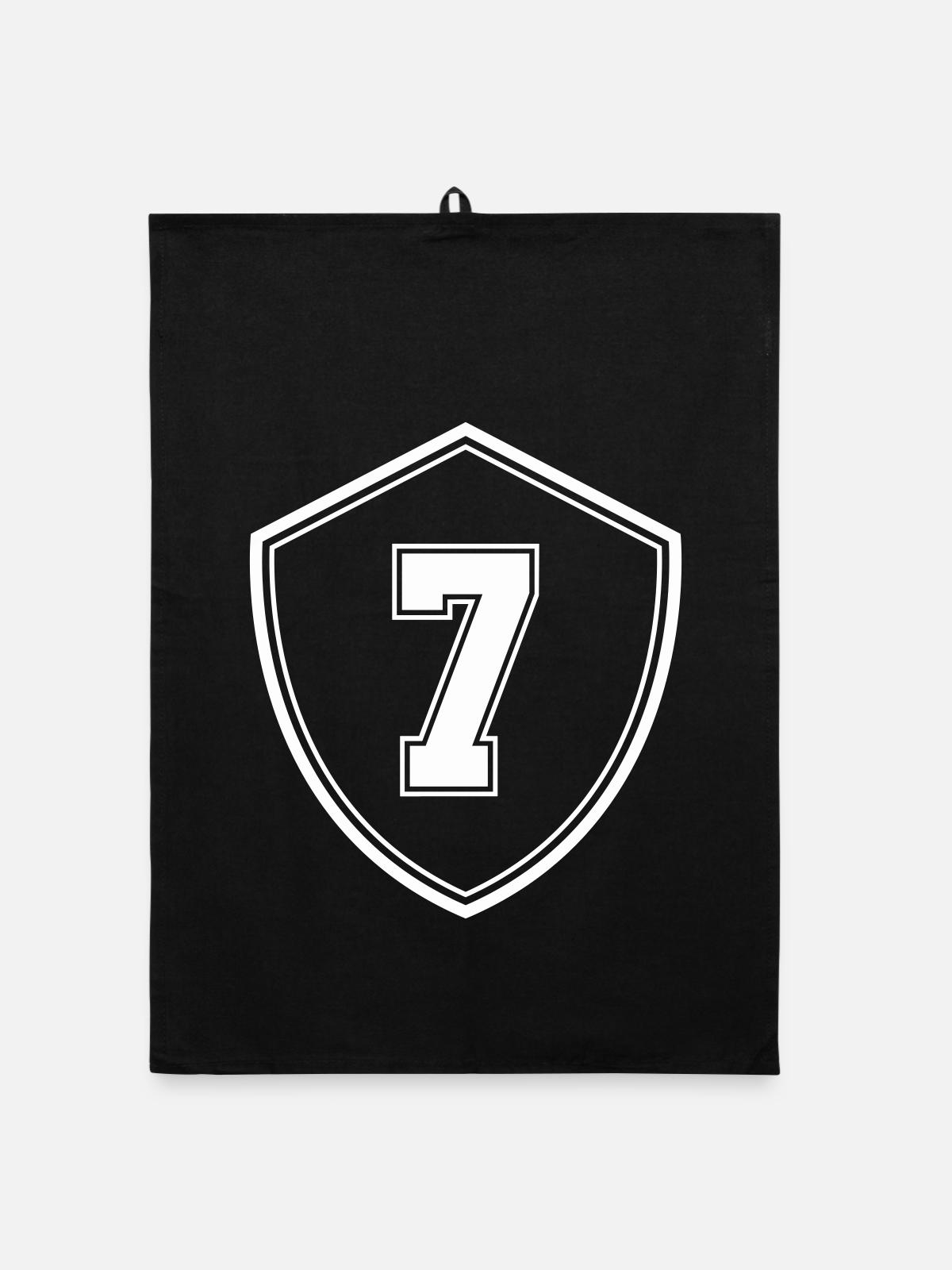Sieben Schild Symbol - Organic Geschirrtuch - Schwarz - Vorne