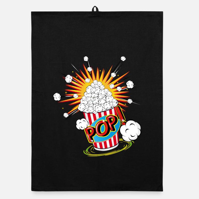 Pop-corn dans un style pop art Torchon bio