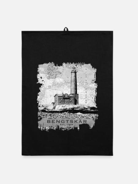 Leuchtturm Bengtskär - Textilien und Geschenkartikel - Organic Geschirrtuch - Schwarz