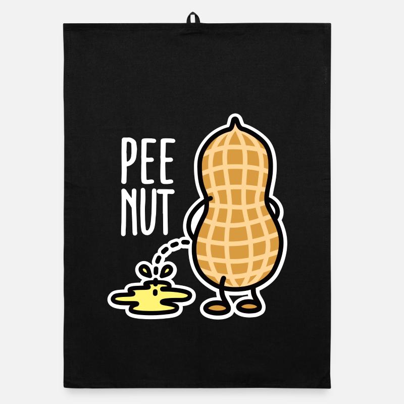 Funny PEE-NUT Nut Peanut Peeing Pun Organic dish towel