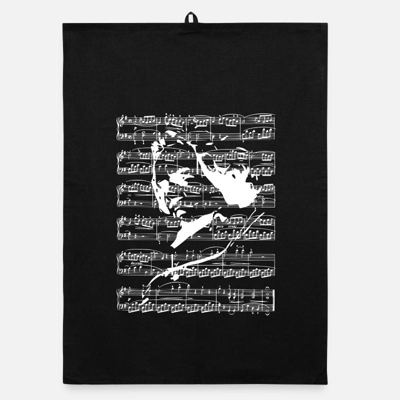 Beethoven - Organic Geschirrtuch - Schwarz