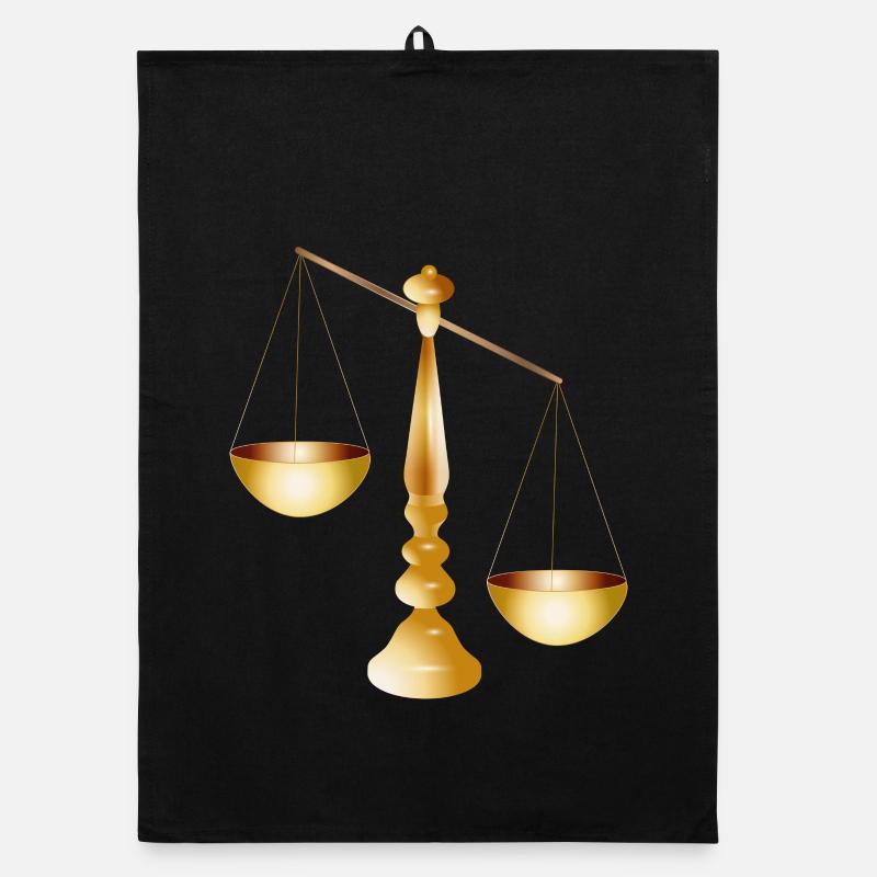 two scales on a beam with stand Organic dish towel