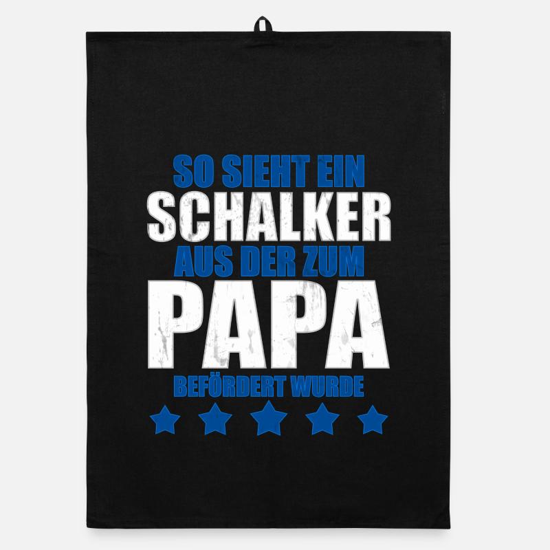 Schalker Papa | Schalke Vatertags Geschenkidee - Organic Geschirrtuch - Schwarz