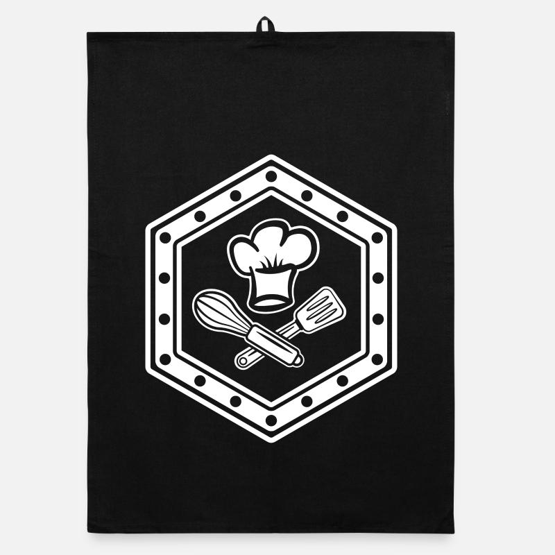 Stylish hexagonal symbol for cool chefs Organic dish towel