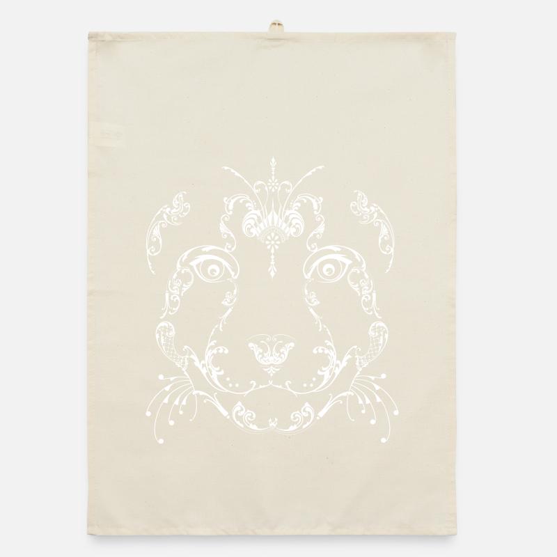 Snow leopard cheetah psychedelic ornament pattern Organic dish towel