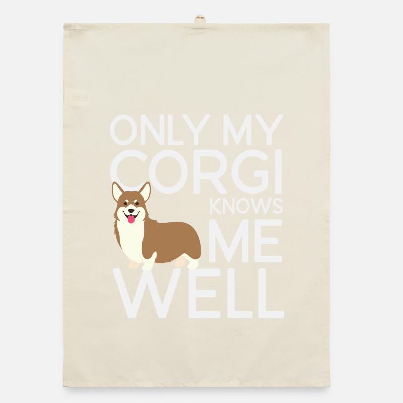 Only My Corgi Knows Me Well Organic dish towel