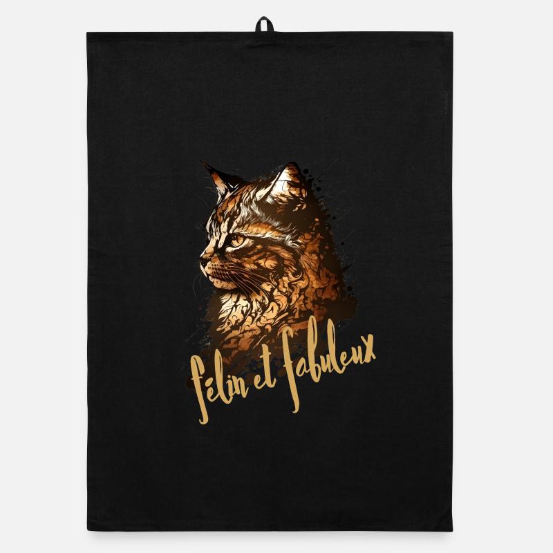 Félin Fabuleux Splatter Torchon bio
