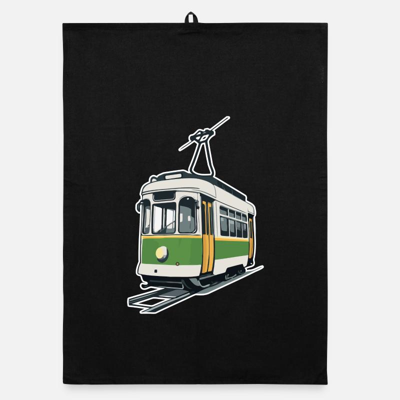 Tram Tram Train - Torchon bio - noir