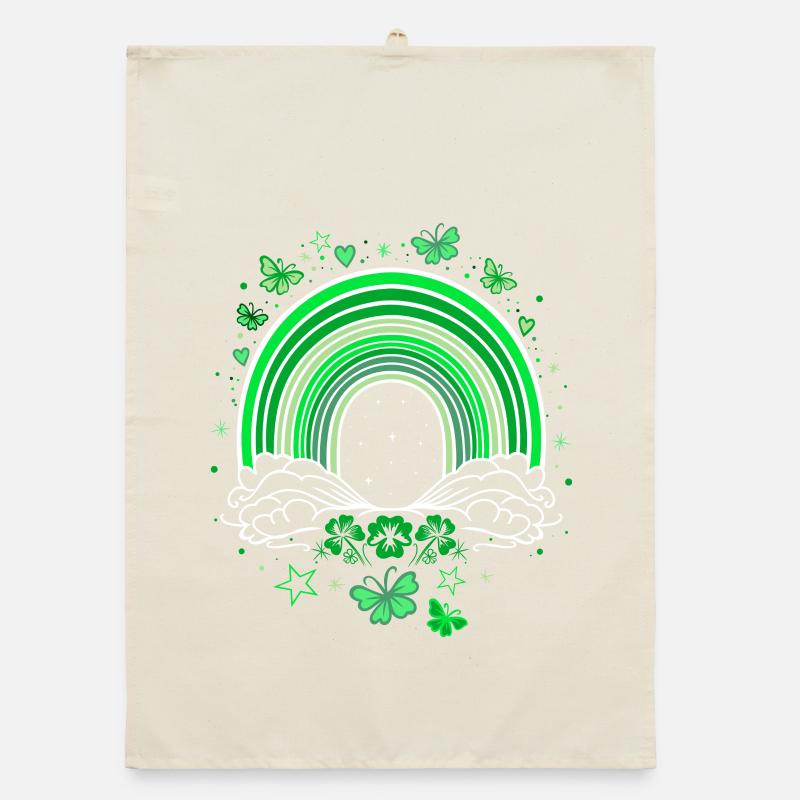 Arc-en-ciel de la Saint-Patrick avec des papillons Torchon bio