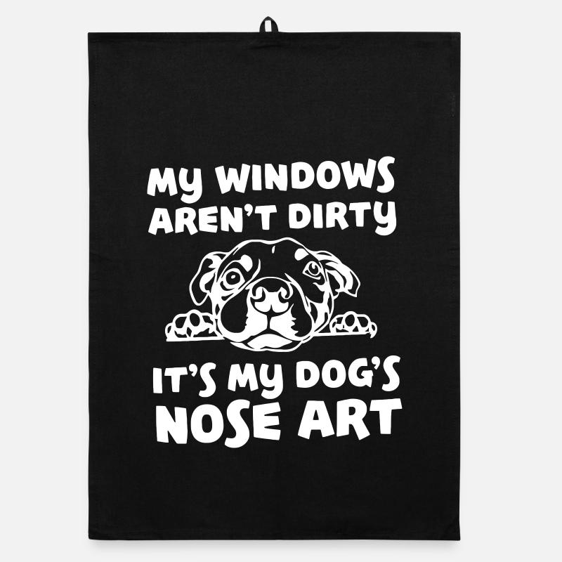 Citation drôle de nez de chien - Torchon bio - noir